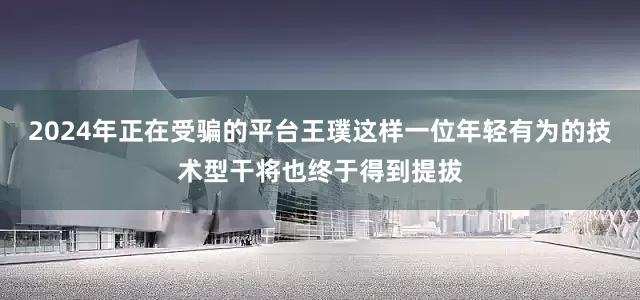 2024年正在受骗的平台王璞这样一位年轻有为的技术型干将也终于得到提拔